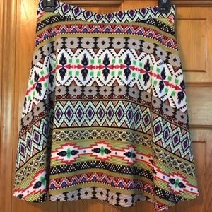 Aztec Print Skirt